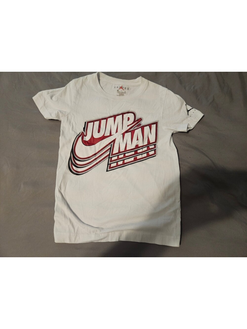 Jordan Jumpman White Graphic T-Shirt Size Youth Medium